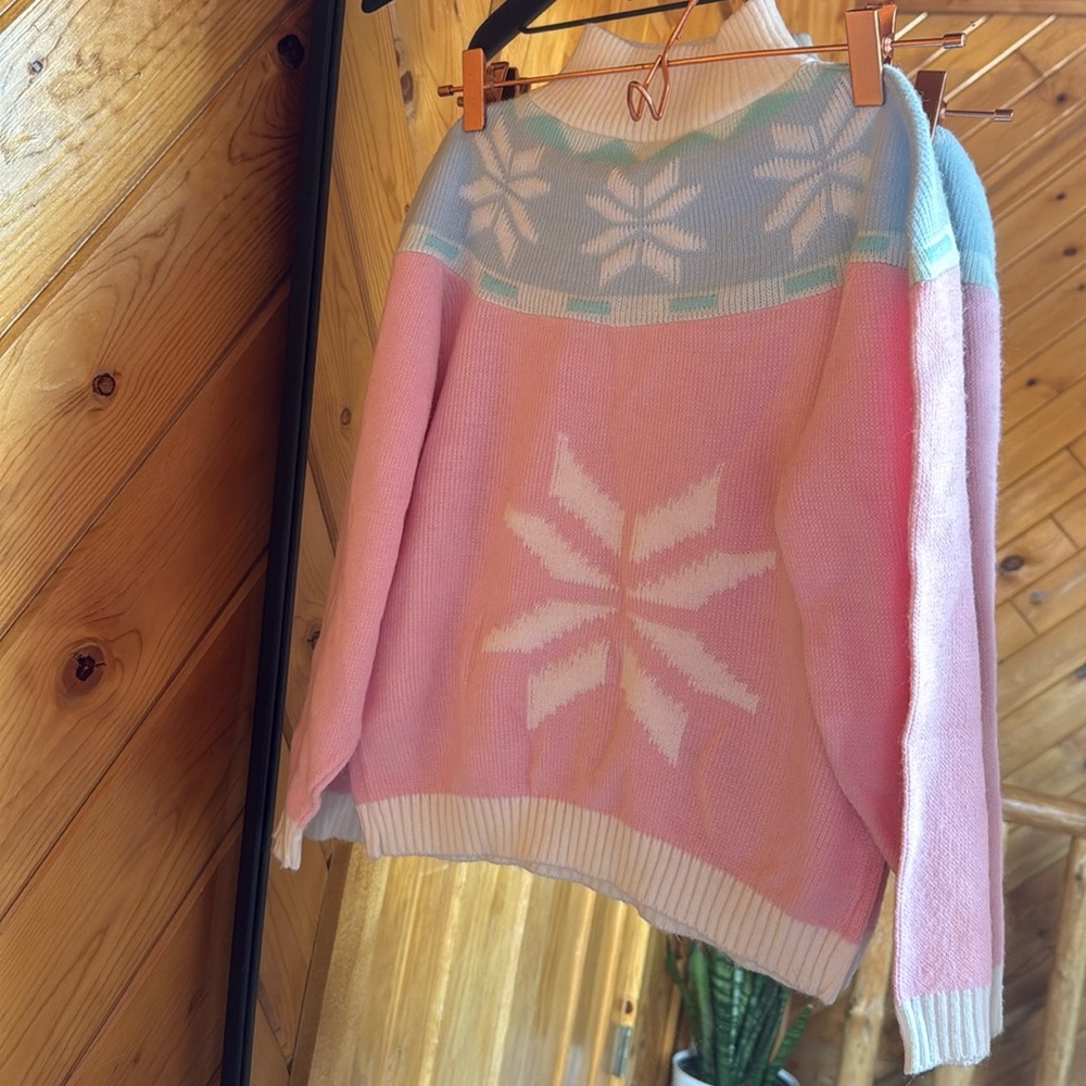 vintage handmade snowflake sweater girls 5/6